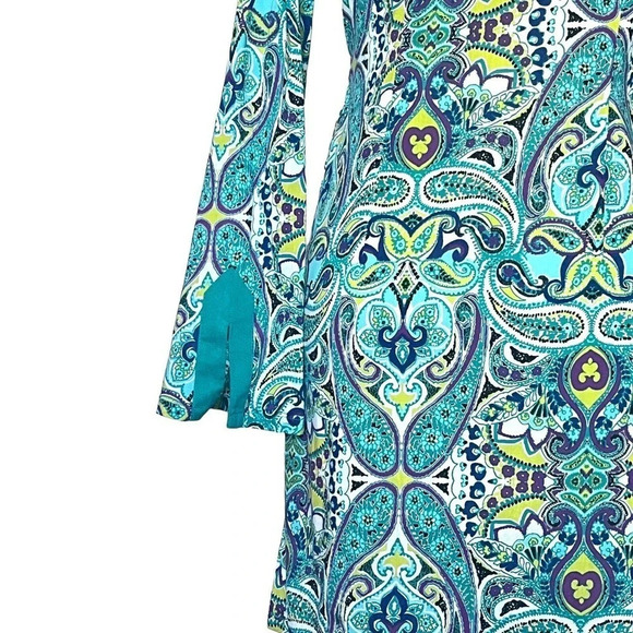 Athleta Kurta Surfside Paisley Swim Coverup Tunic Size S turquoise, green - Picture 5 of 8